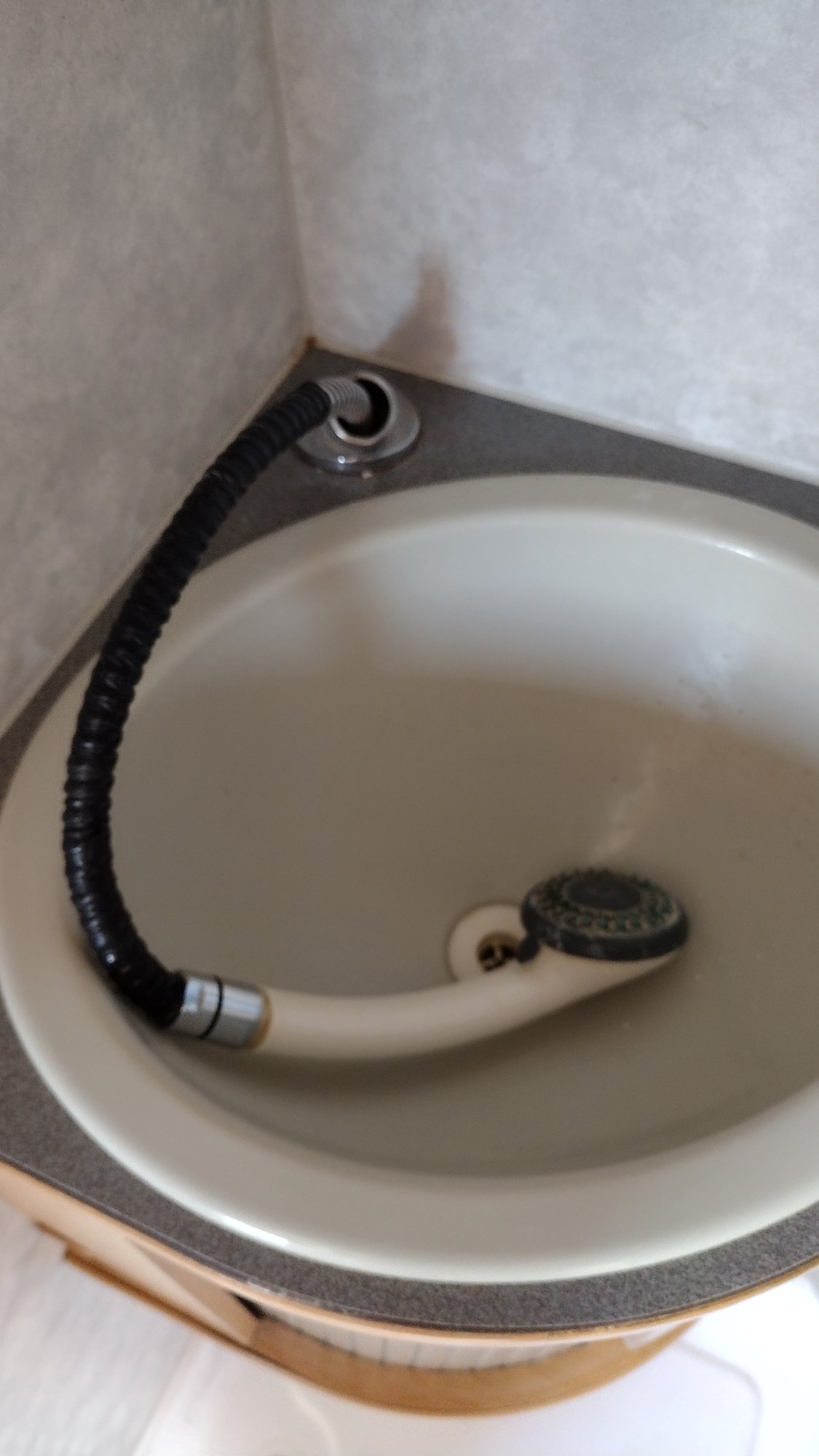 Removing bathroom sink replacing shower hose Wild Camping for Motorhomes